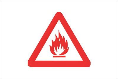 Fire safety warning certification symbol