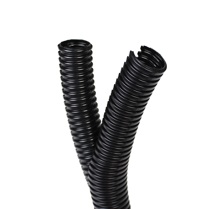 Industrial corrugated conduit routing setup